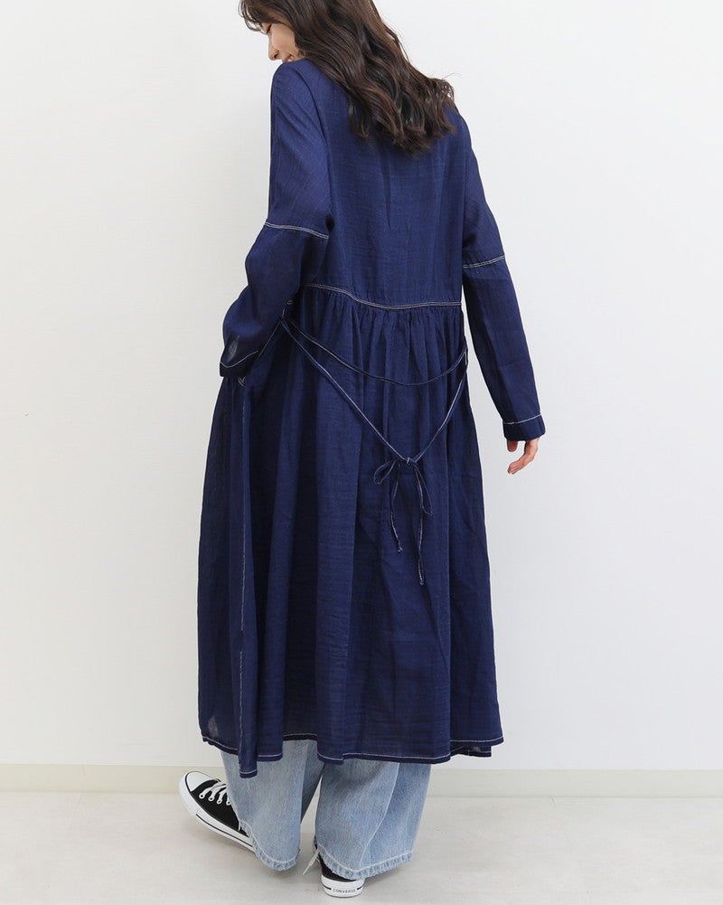 会員様限定10％OFF】［UNPLE］インディゴビエラボックスワンピース