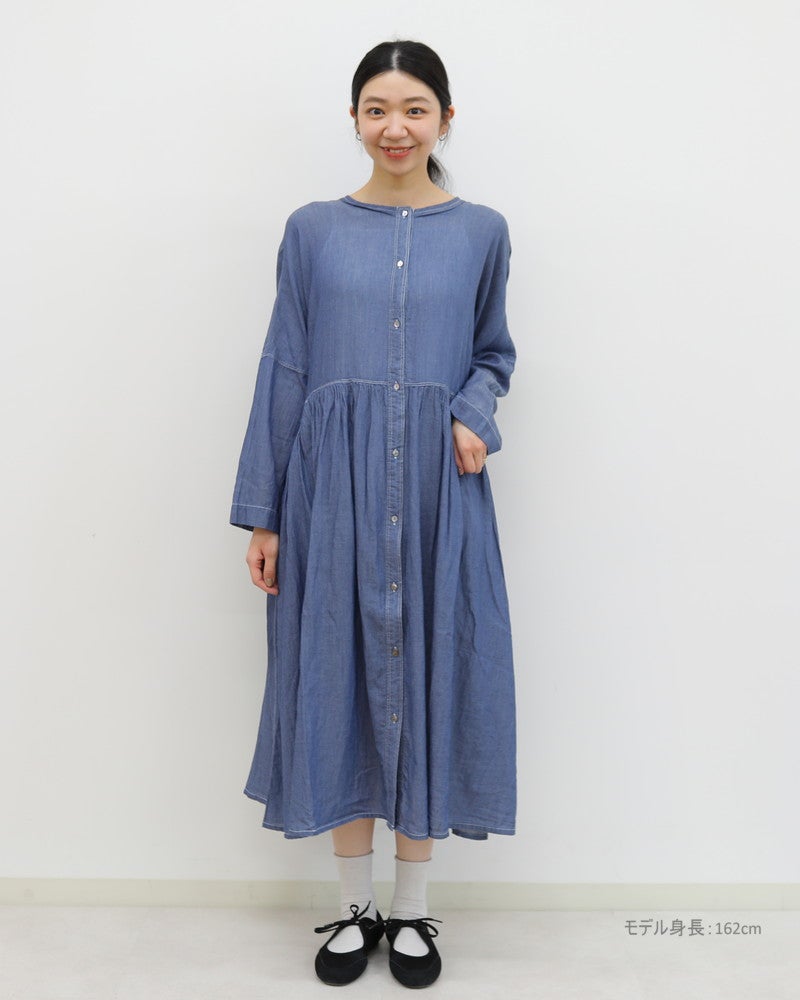 UNPLE］インディゴビエラボックスワンピース／アンプル ｜オンセブン