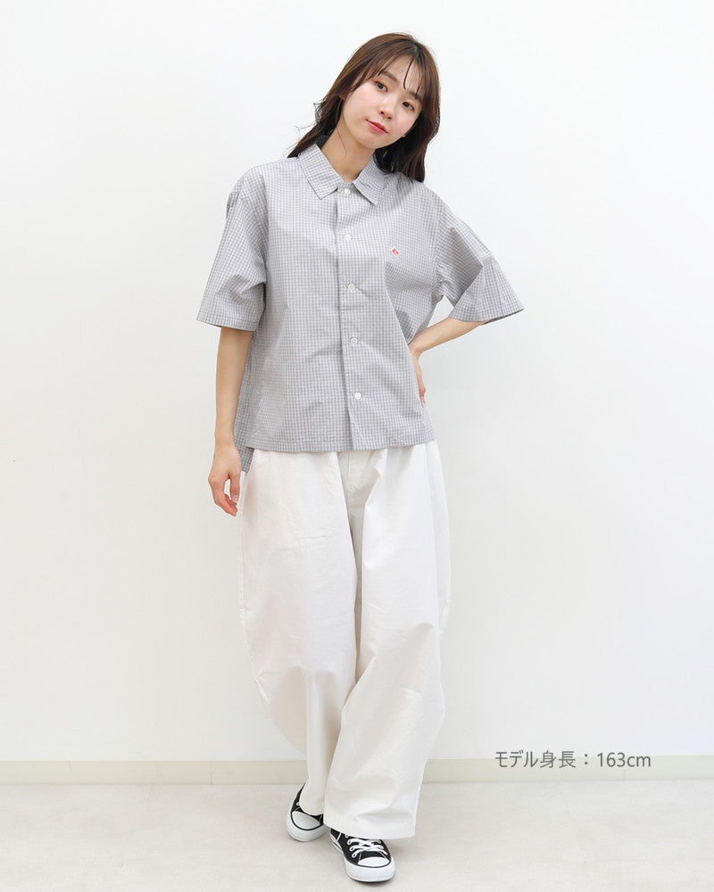 ［DANTON］コットンポプリン半袖チェックシャツ