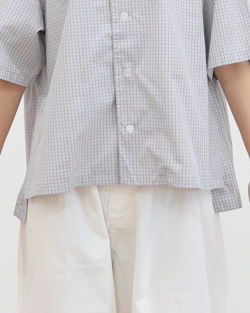 ［DANTON］コットンポプリン半袖チェックシャツ