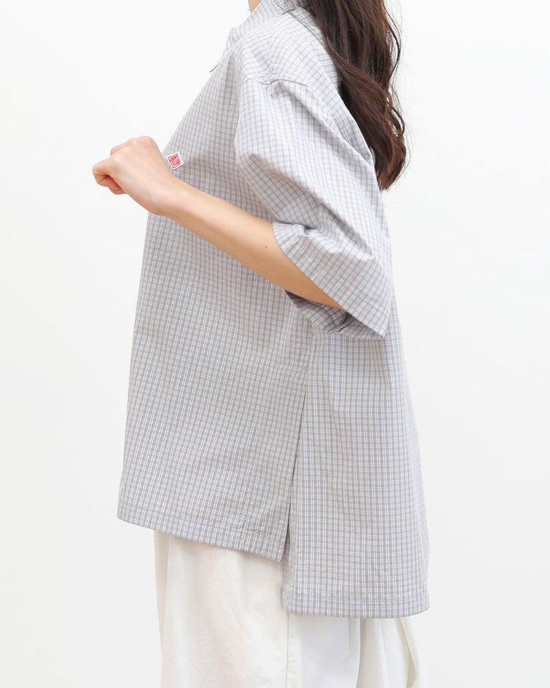 ［DANTON］コットンポプリン半袖チェックシャツ