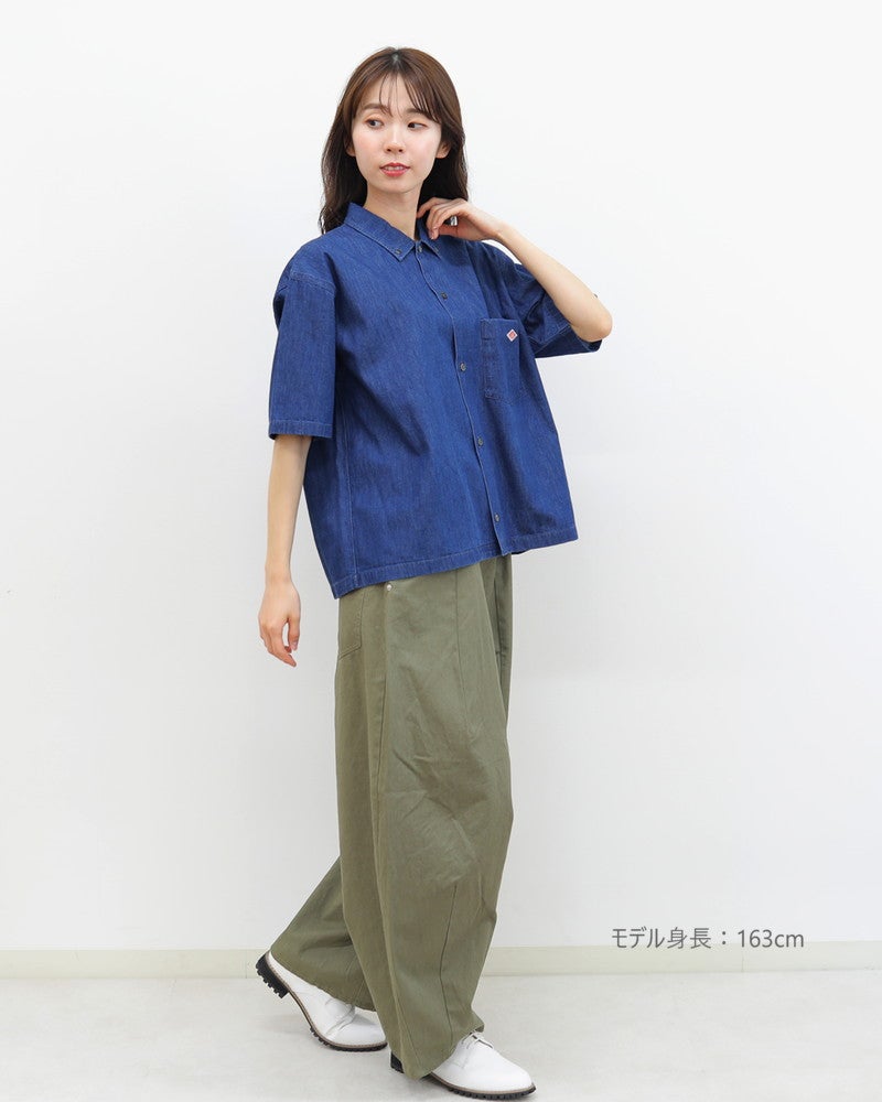 ［DANTON］貝釦デニム半袖シャツ