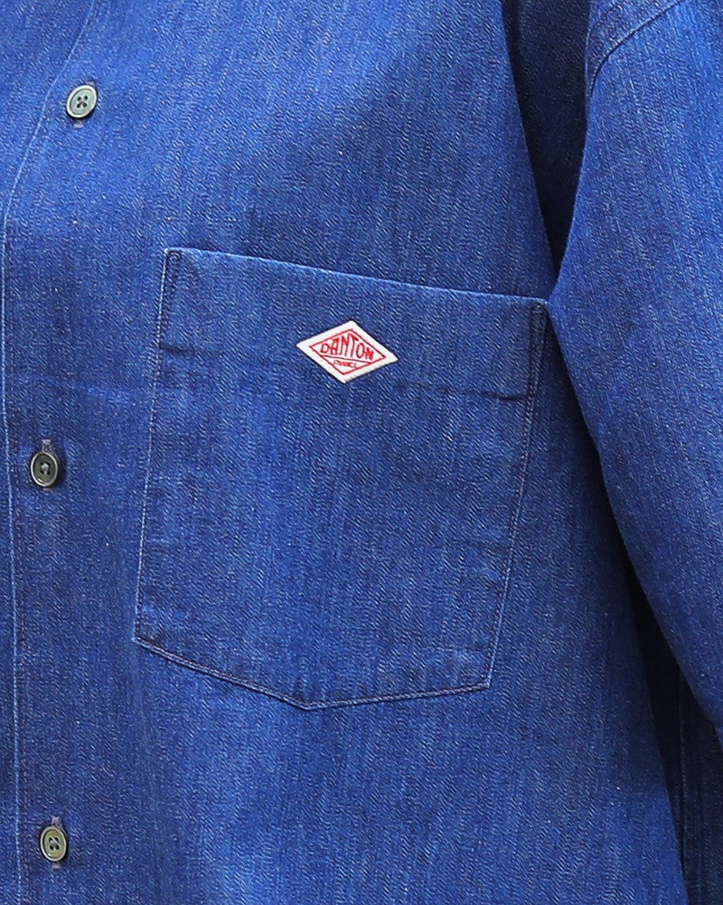 ［DANTON］貝釦デニム半袖シャツ