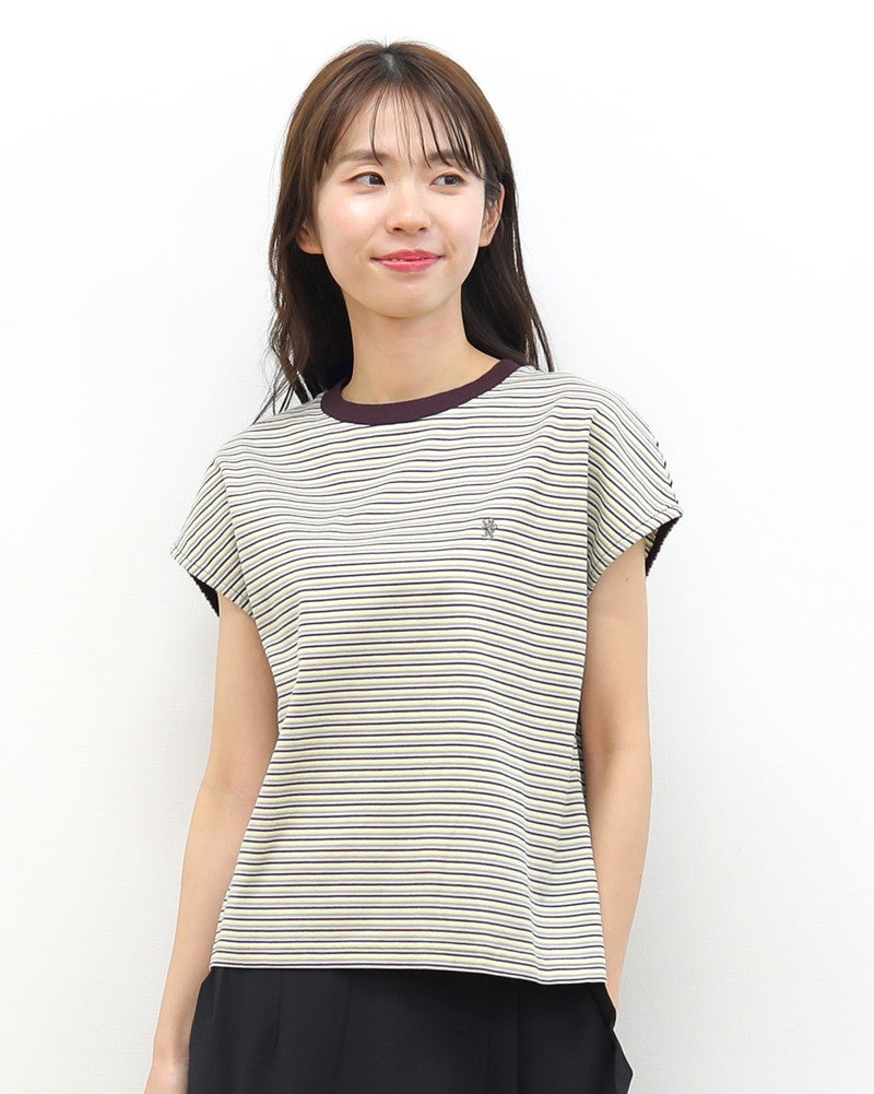 ［GYMPHLEX］マルチストライプフレンチスリーブ