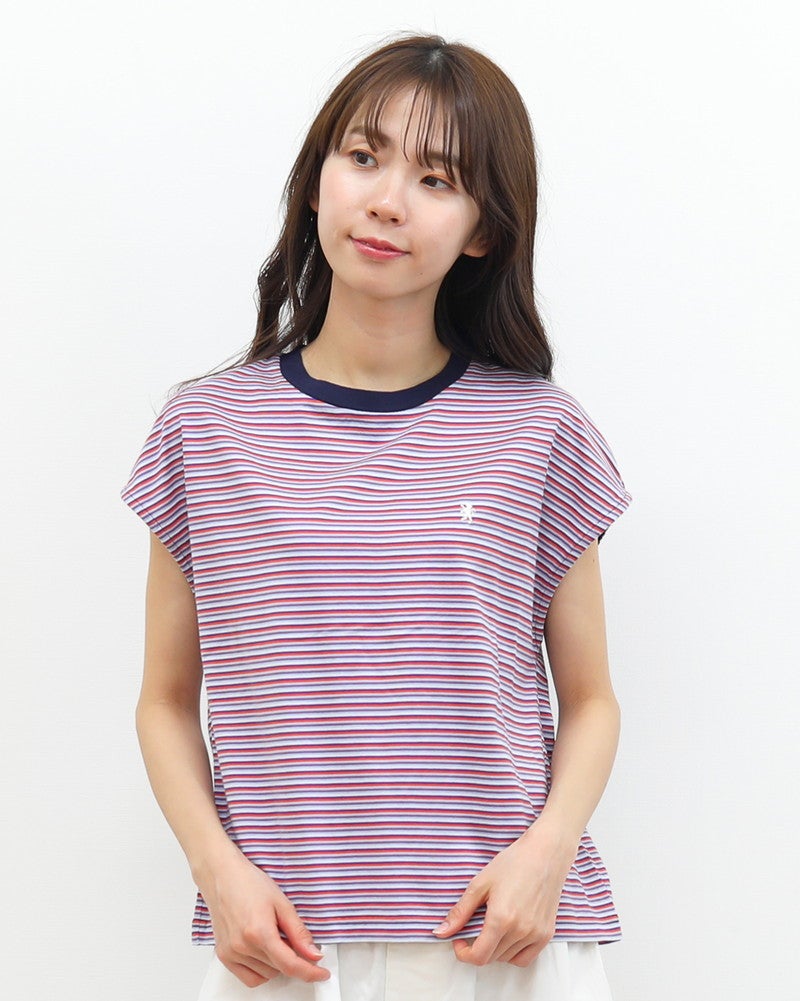 ［GYMPHLEX］マルチストライプフレンチスリーブ