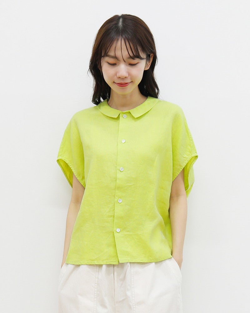 ［ORCIVAL］リネンフレンチスリーブシャツ