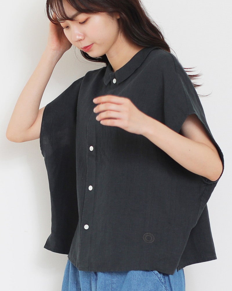 10％OFF】［ORCIVAL］リネンフレンチスリーブシャツ／オーシバル