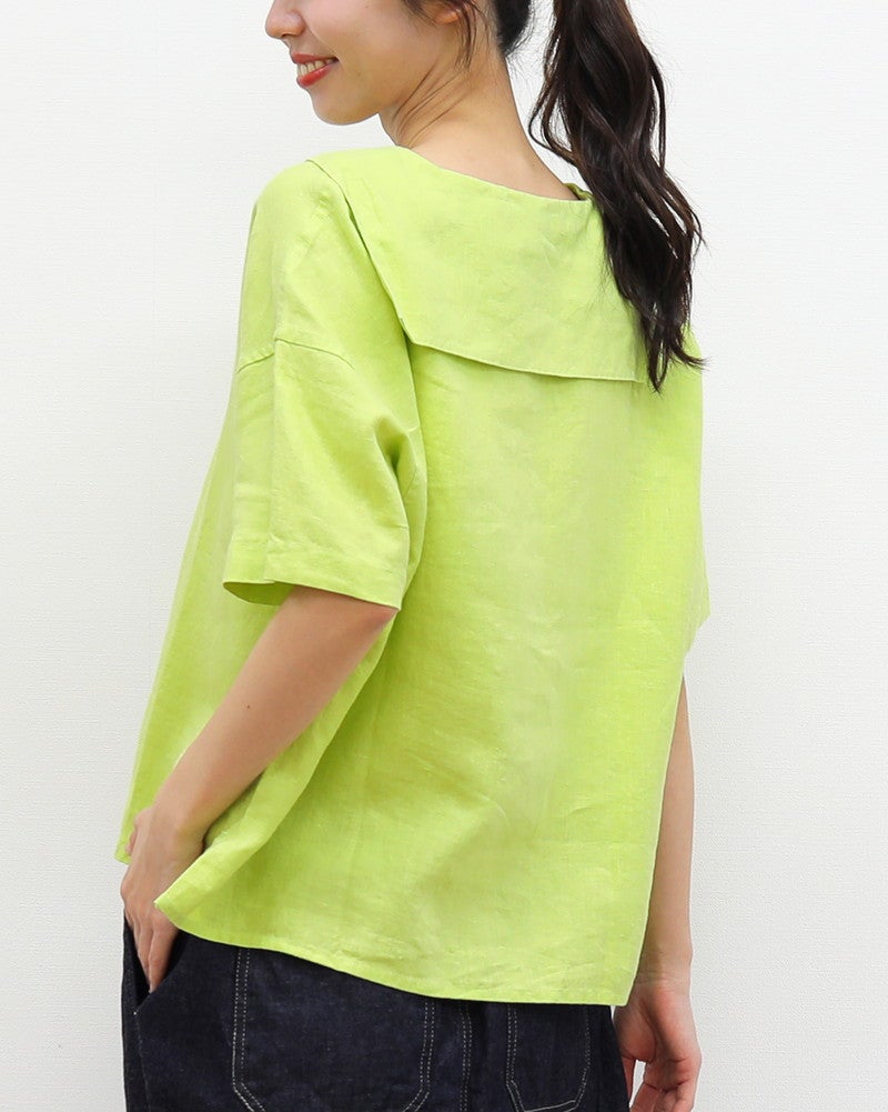 ［ORCIVAL］リネンセーラーブラウス