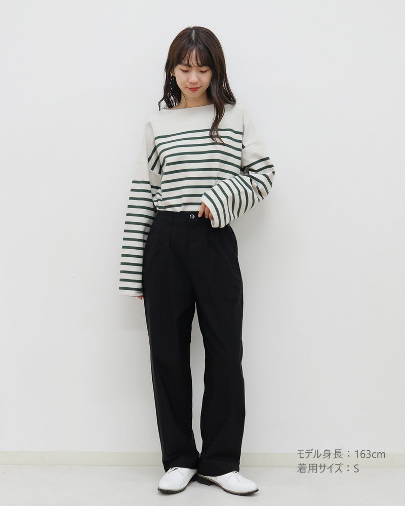 裏微起毛バリラクストレートタックパンツ 定番カラー〈S/M/Lサイズ展開