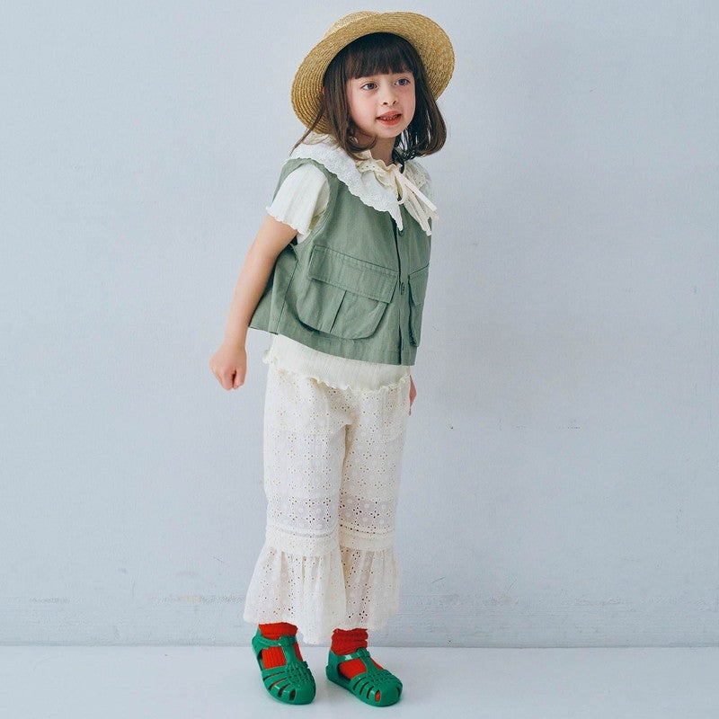 p.premier］アイレットレースフリルパンツ キッズ〈90-120cm〉／ピー