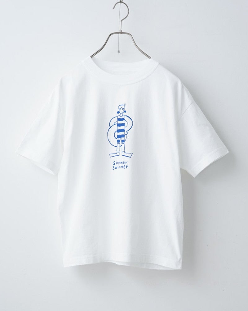 ［grin］オーガニックエーゲ海サマースイマープリントTシャツ