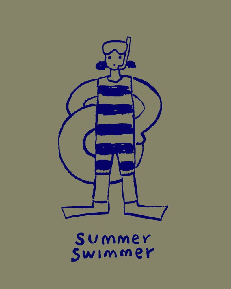 ［grin］オーガニックエーゲ海サマースイマープリントTシャツ