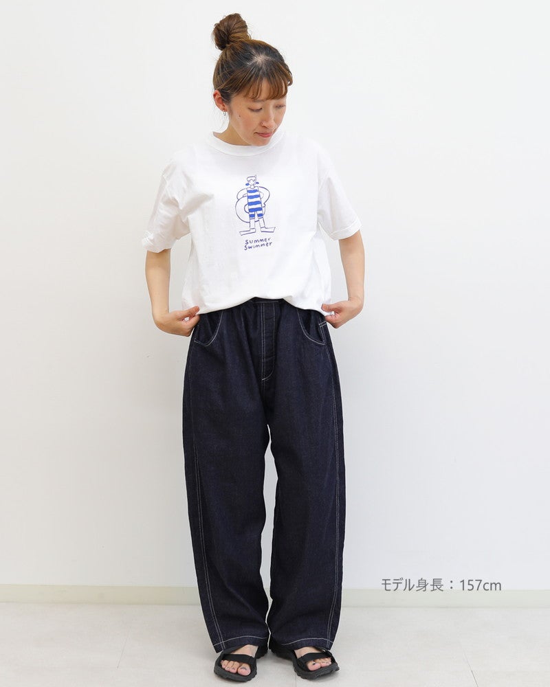 ［grin］オーガニックエーゲ海サマースイマープリントTシャツ