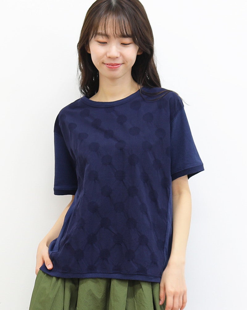 30％OFF】［NATURAL LAUNDRY］ドビードット半袖Tシャツ／ナチュラル