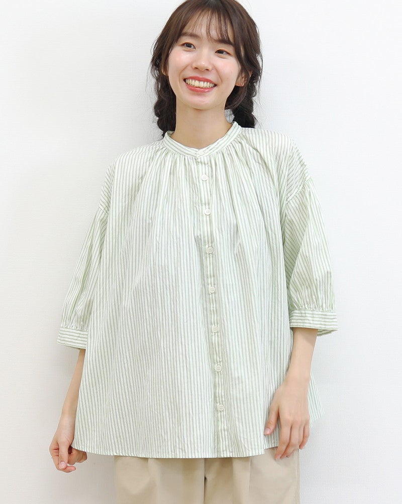 ［grin］ブロードリンクルギャザーシャツ