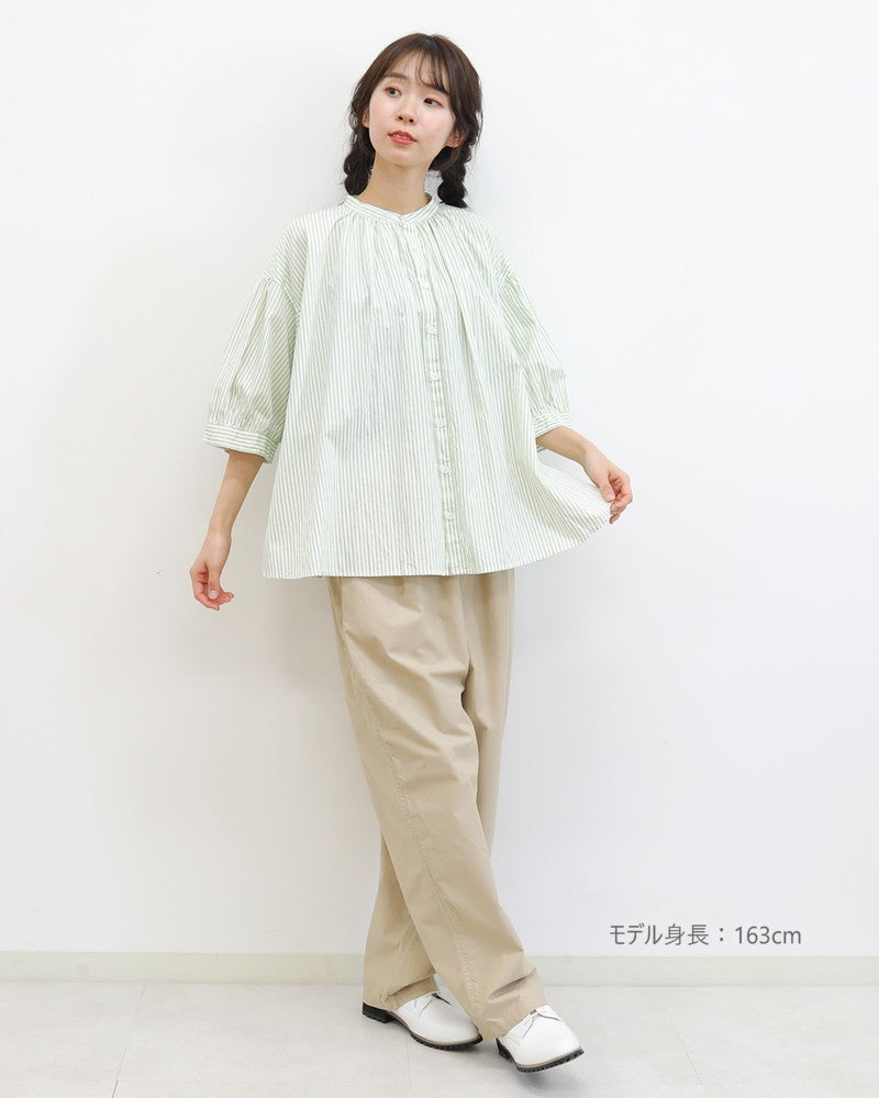 ［grin］ブロードリンクルギャザーシャツ