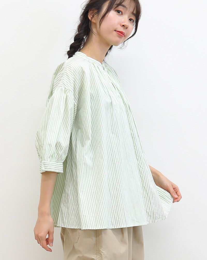 ［grin］ブロードリンクルギャザーシャツ