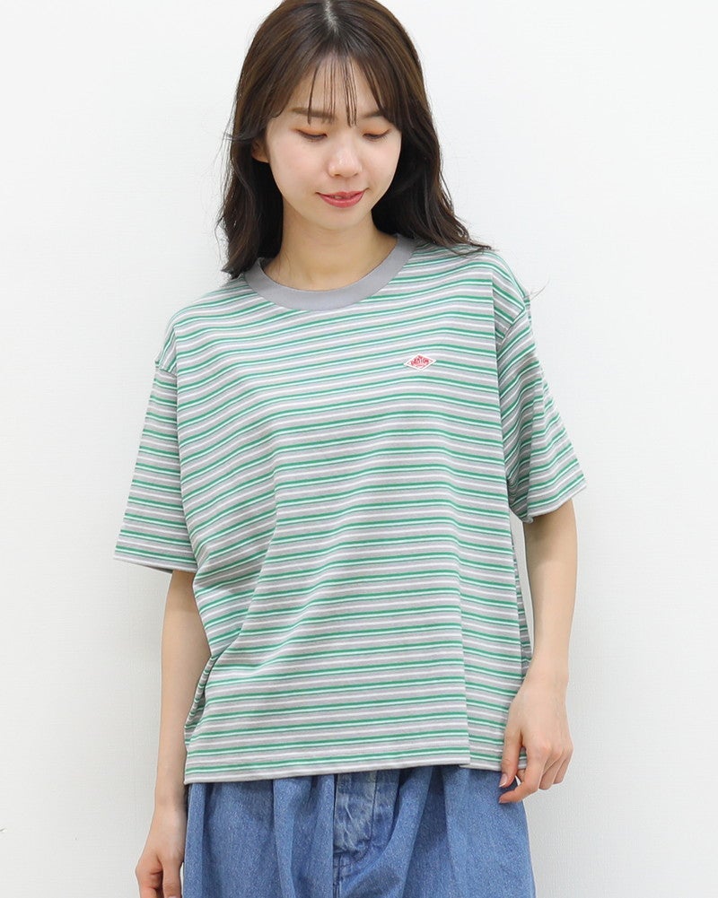 ［DANTON］ショート丈半袖Tシャツ ストライプ