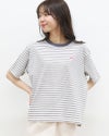 ［DANTON］ショート丈半袖Tシャツ ストライプ