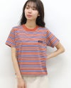 ［THOUSAND MILE］ショートスリーブコンパクトTシャツ ストライプ