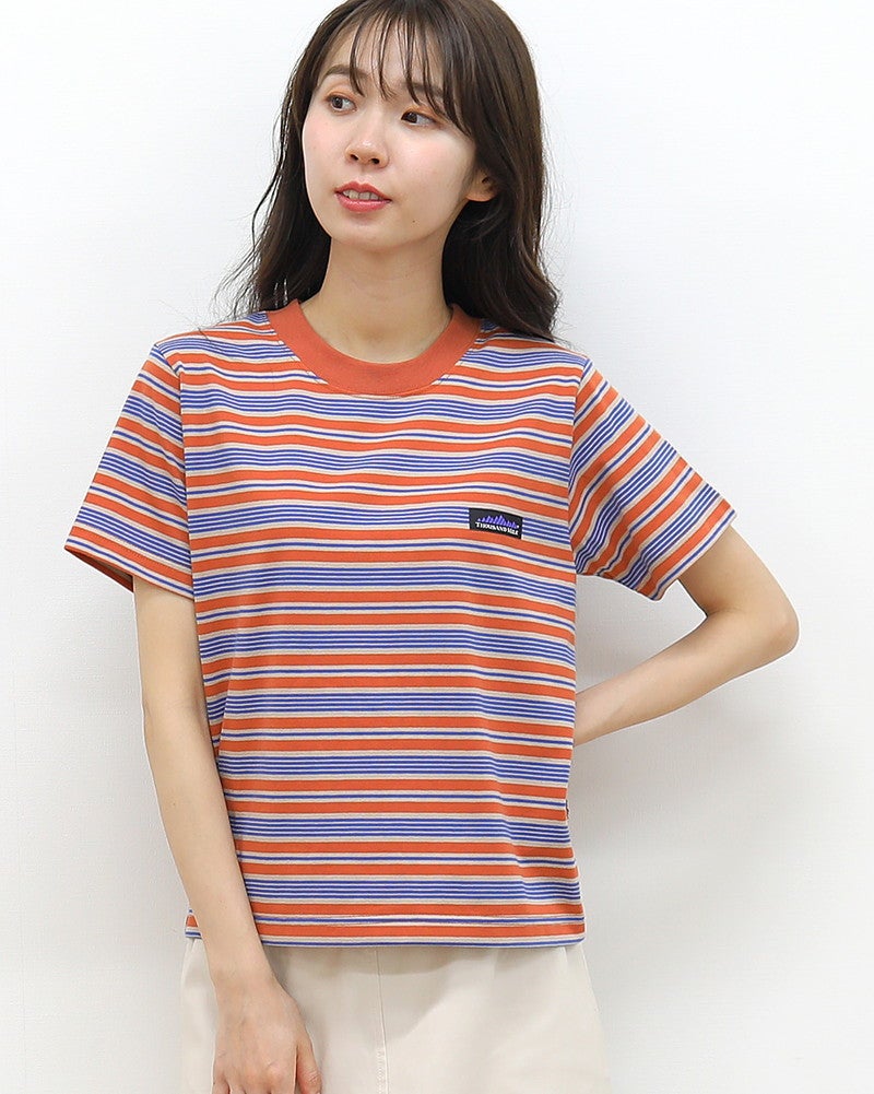 ［THOUSAND MILE］ショートスリーブコンパクトTシャツ ストライプ
