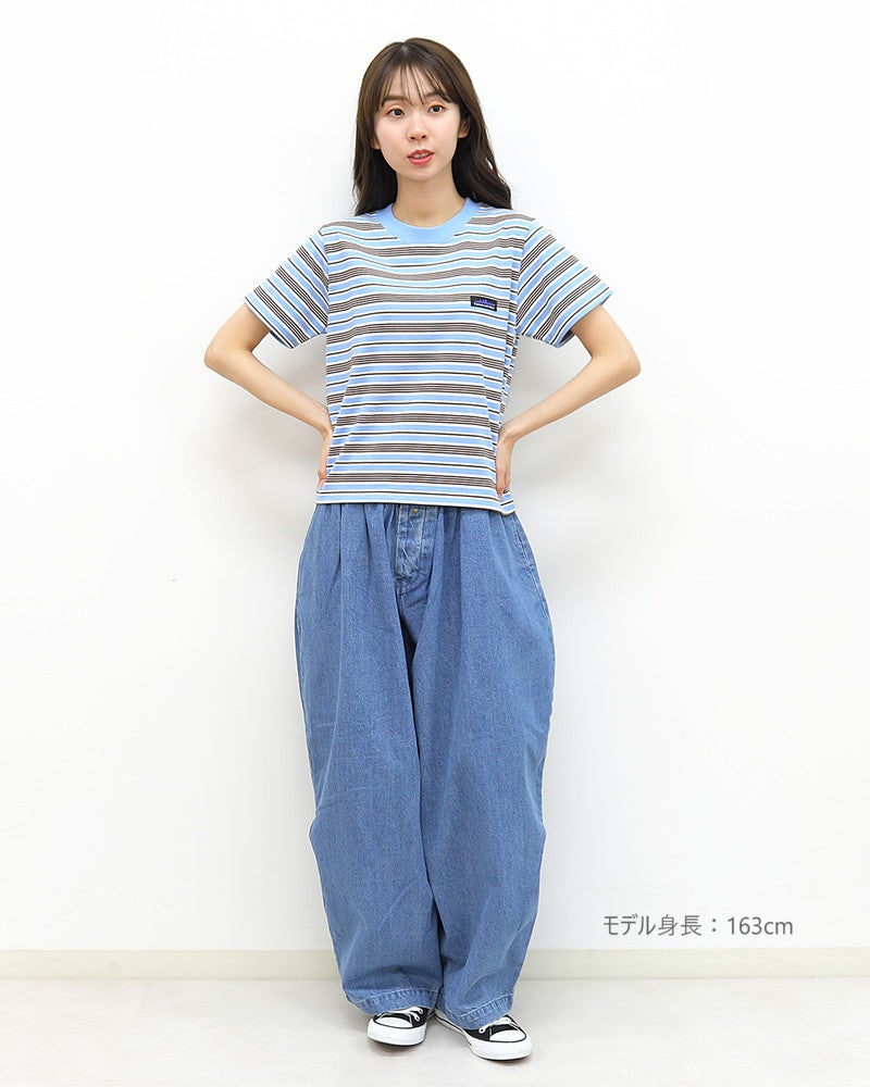 ［THOUSAND MILE］ショートスリーブコンパクトTシャツ ストライプ