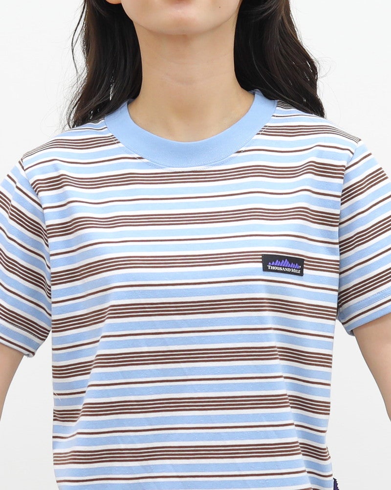 ［THOUSAND MILE］ショートスリーブコンパクトTシャツ ストライプ