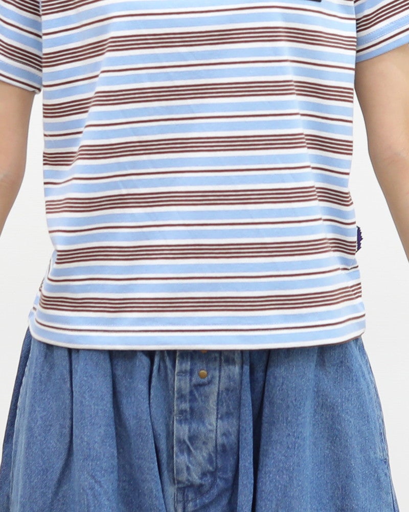 ［THOUSAND MILE］ショートスリーブコンパクトTシャツ ストライプ