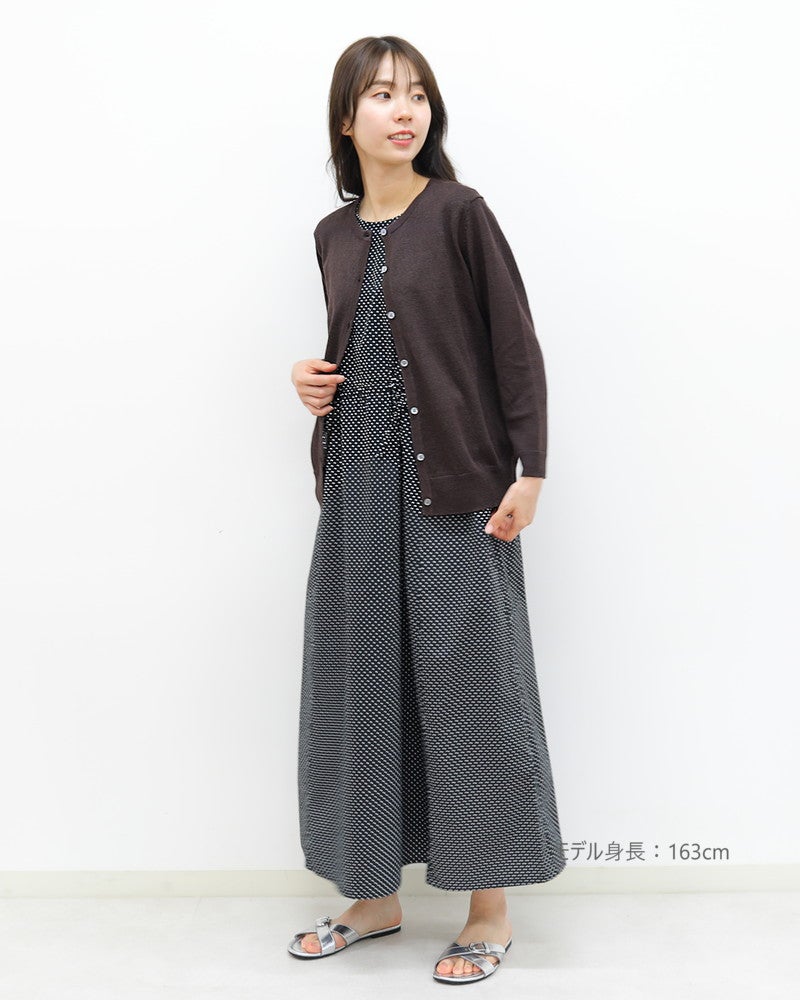 ［mao made］リネンクルーネックカーディガン