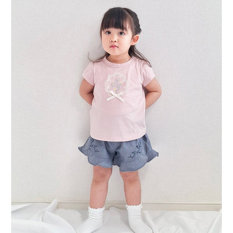 coto cotte］花刺繍モチーフTシャツ キッズ／コトコト ｜オンセブン