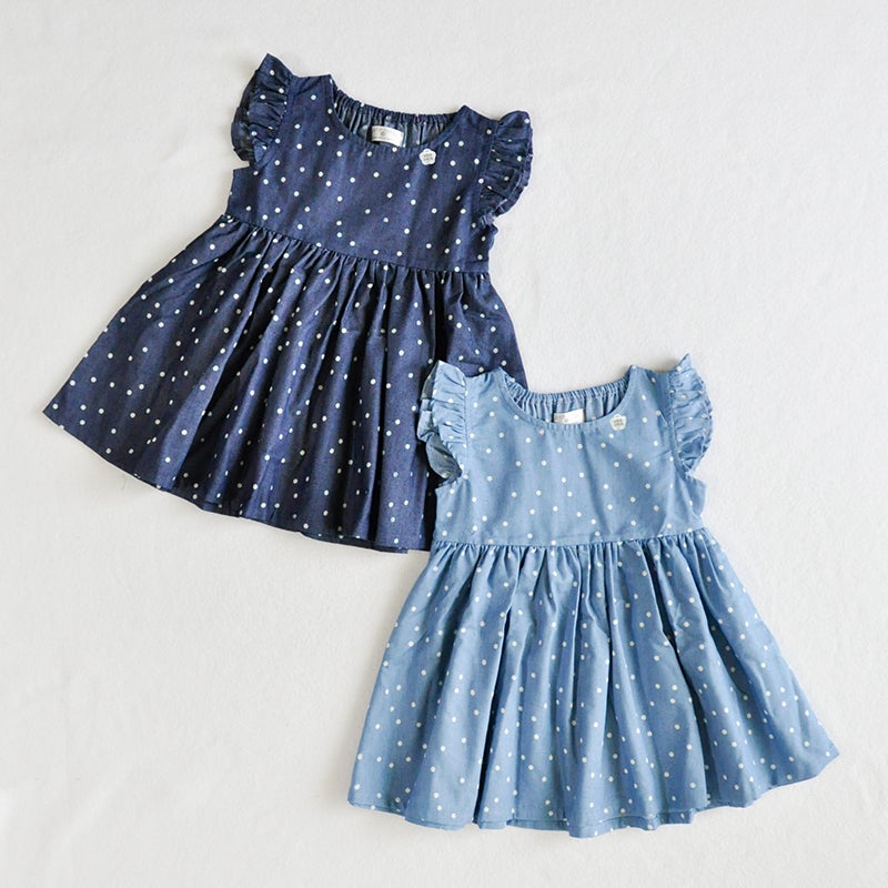 30％OFF】［coto cotte］デニムドットワンピース キッズ／コトコト