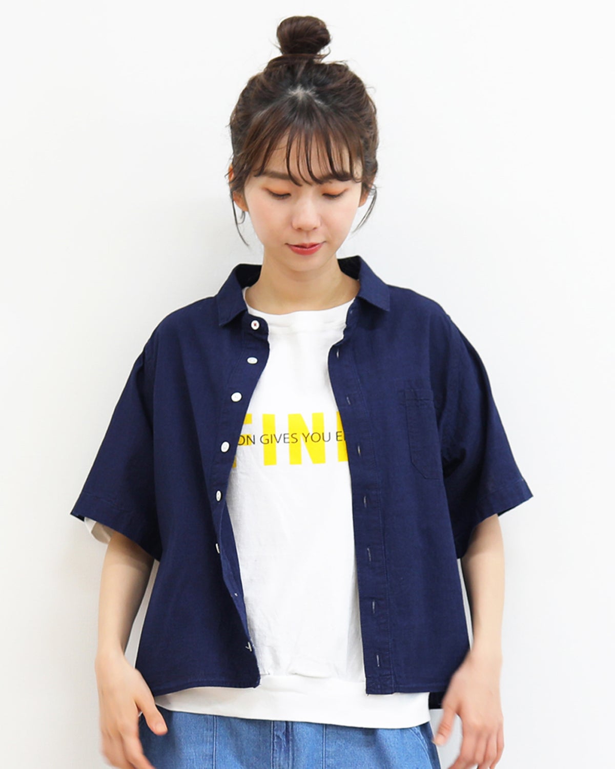 ［FURALI］シャンブレースクエア半袖シャツ