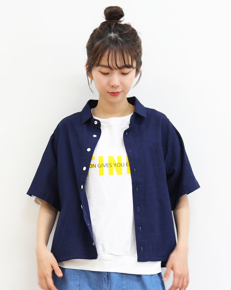 ［FURALI］シャンブレースクエア半袖シャツ