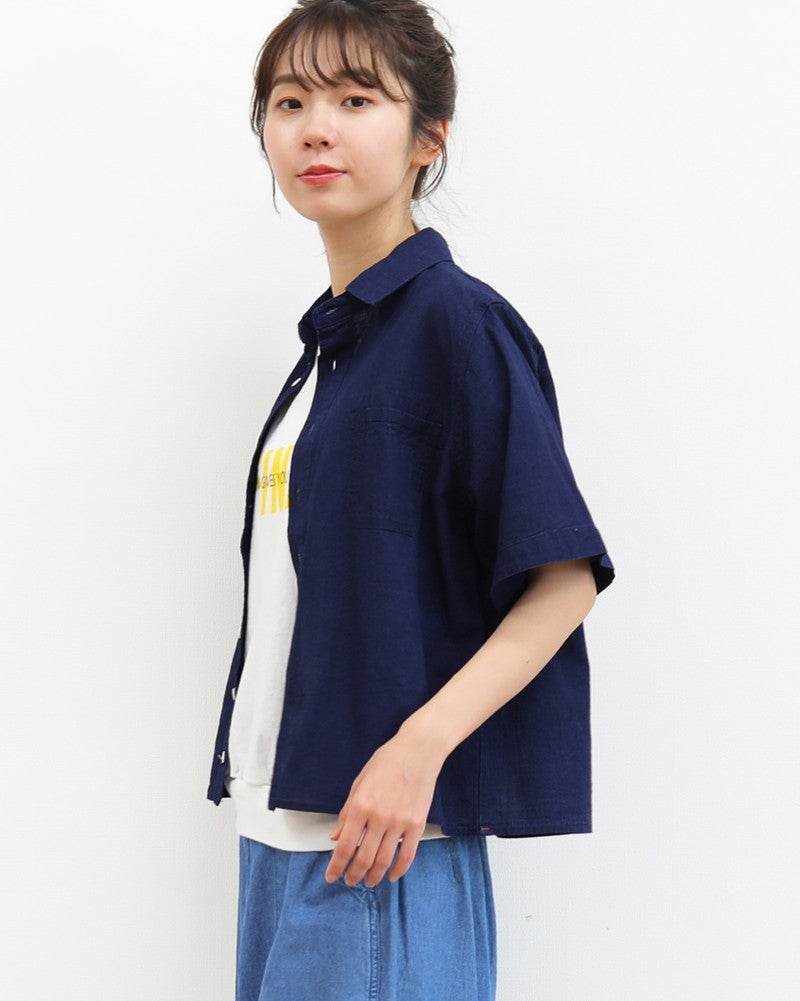 ［FURALI］シャンブレースクエア半袖シャツ