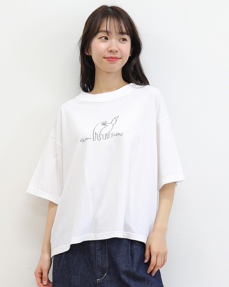 ［grin］ベーシック天竺クラフトanimal刺繍プルオーバー