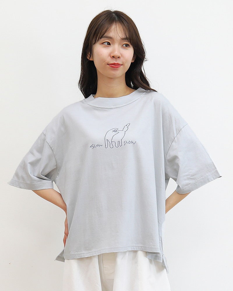 ［grin］ベーシック天竺クラフトanimal刺繍プルオーバー