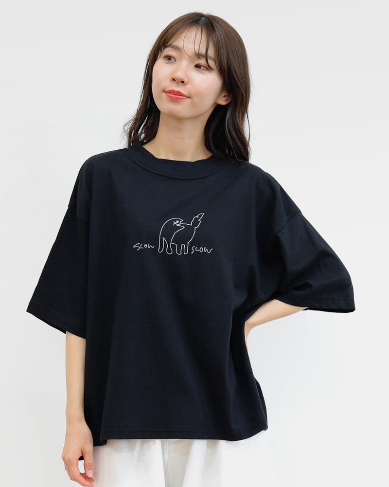 ［grin］ベーシック天竺クラフトanimal刺繍プルオーバー