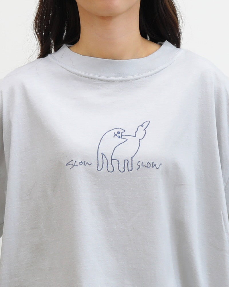 ［grin］ベーシック天竺クラフトanimal刺繍プルオーバー