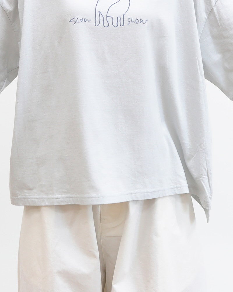 ［grin］ベーシック天竺クラフトanimal刺繍プルオーバー