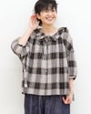 ［UNPLE］モールチェックフリルカラーブラウス