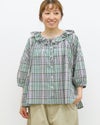 ［UNPLE］モールチェックフリルカラーブラウス