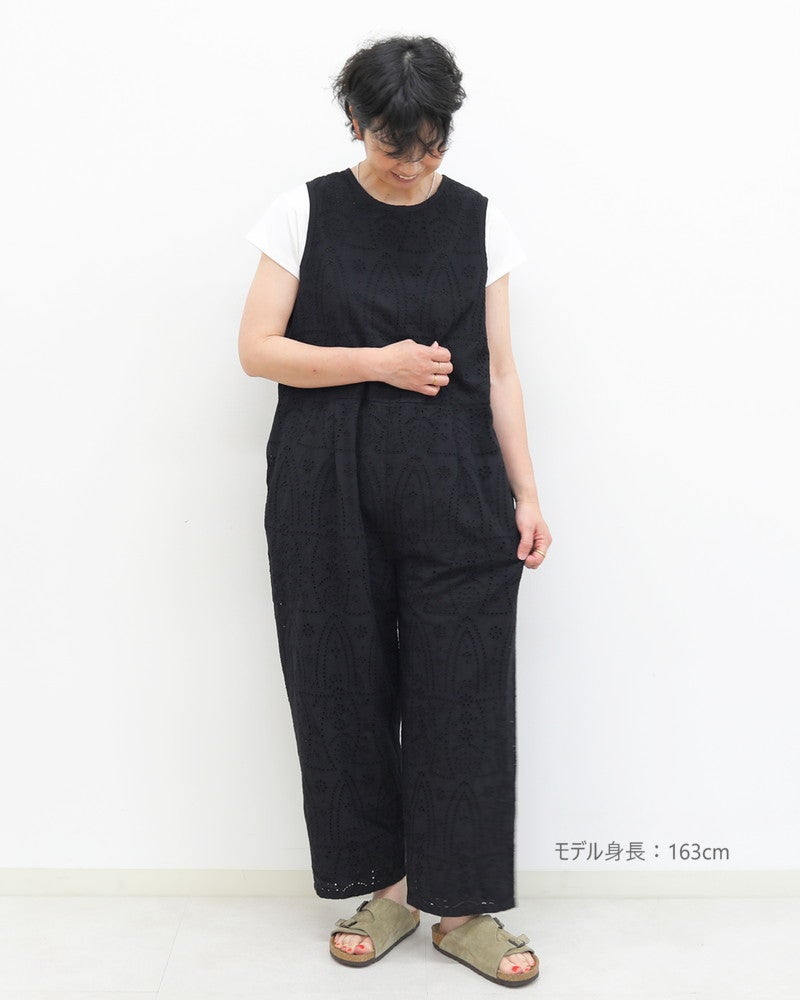 ［UNPLE］カットワーク刺繍サロペット