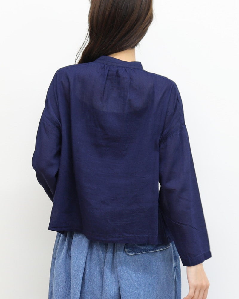 ［FURALI］ブロード デニムピンタックシャツカーデ