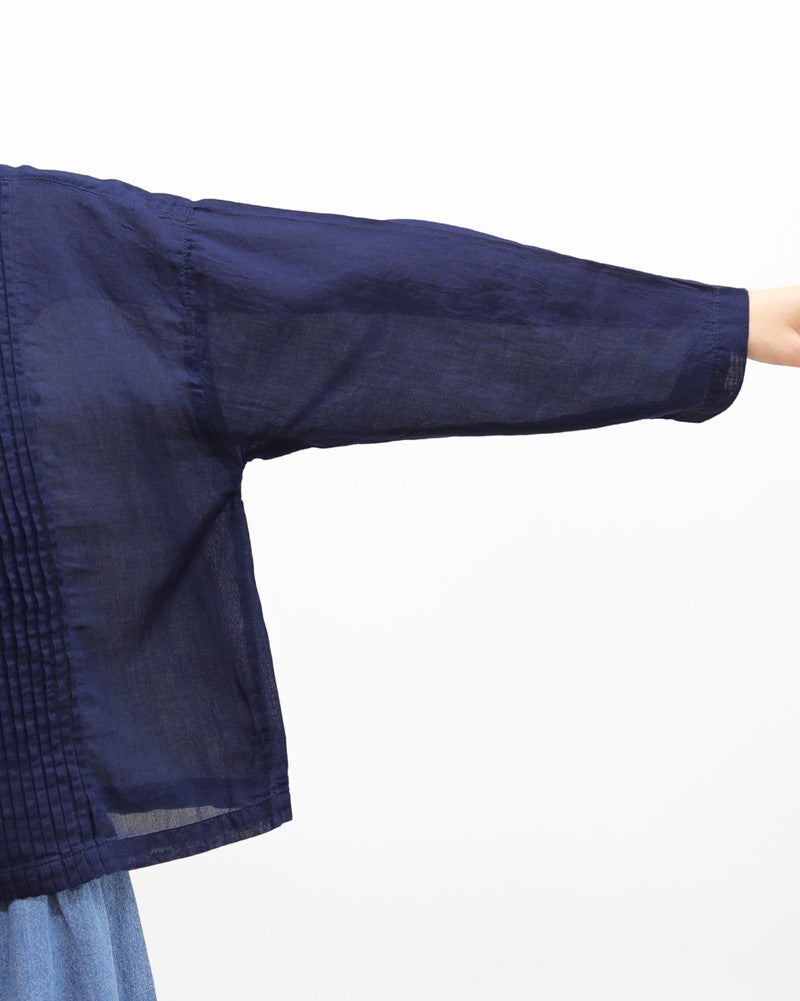 ［FURALI］ブロード デニムピンタックシャツカーデ