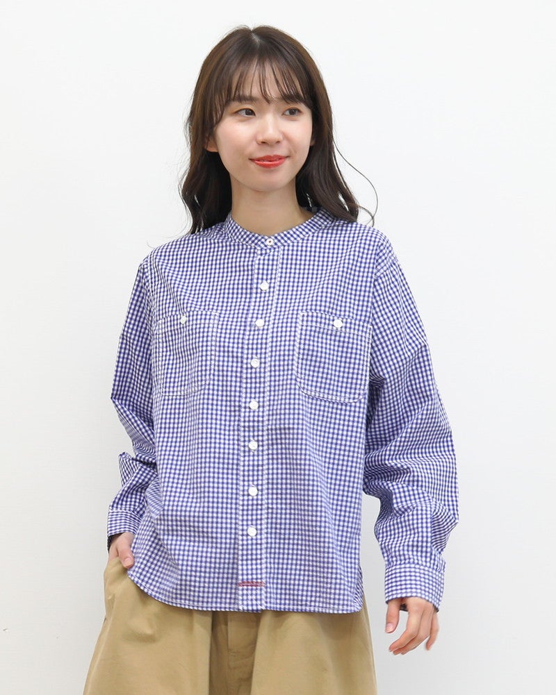  ［FURALI］ブロードギンガムワークシャツ〈一部WEB限定カラー〉