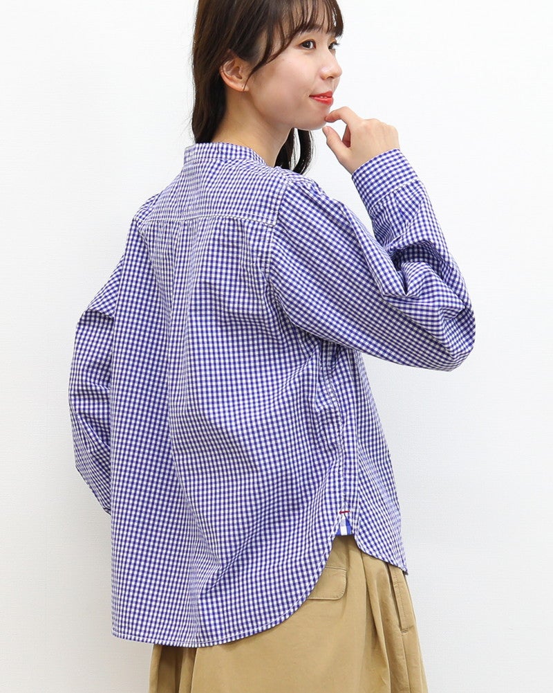  ［FURALI］ブロードギンガムワークシャツ〈一部WEB限定カラー〉