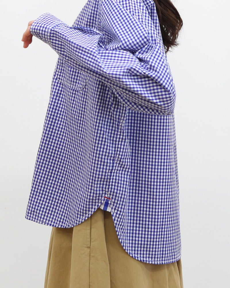  ［FURALI］ブロードギンガムワークシャツ〈一部WEB限定カラー〉