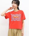 ［ON SEVEN DAYS］ショート波模様プリントTシャツ