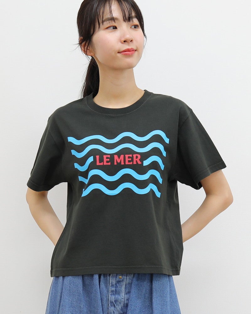 ［ON SEVEN DAYS］ショート波模様プリントTシャツ