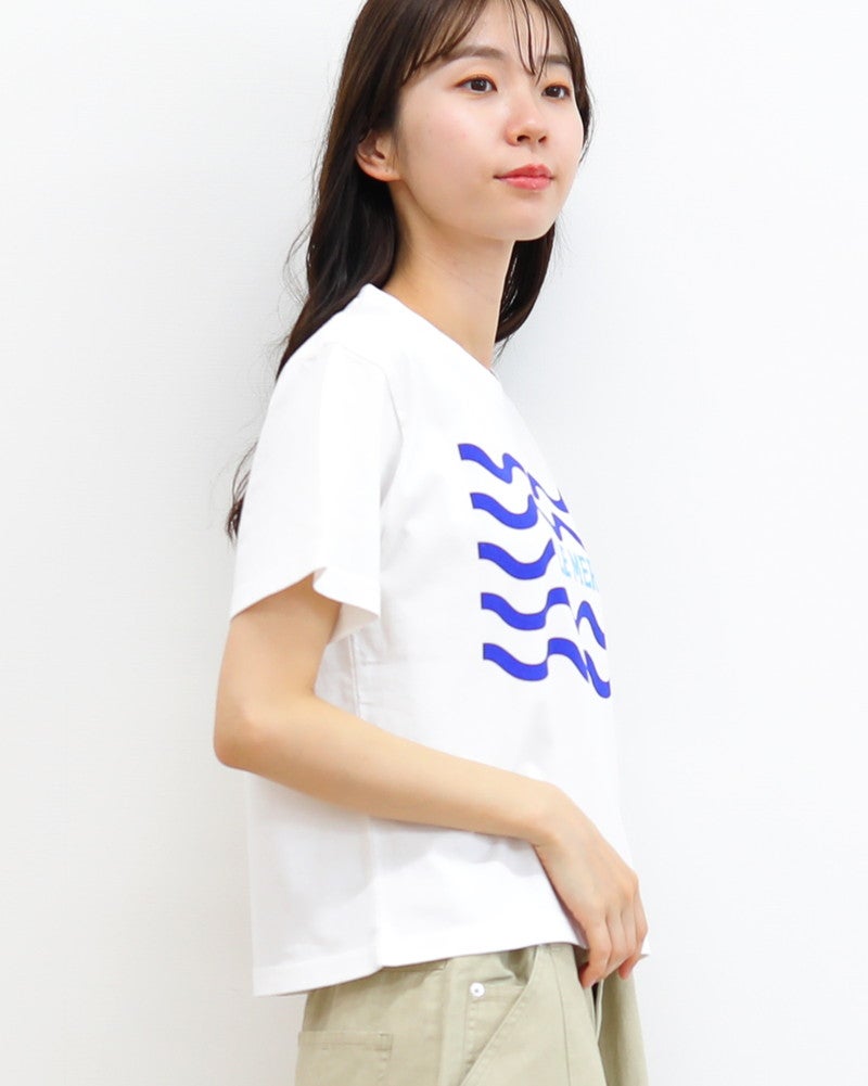 ［ON SEVEN DAYS］ショート波模様プリントTシャツ